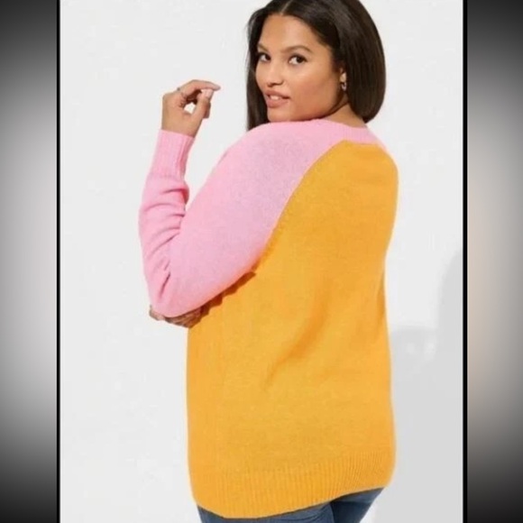 Torrid Women’s Fuzzy Pullover Long Sleeve Sweater NWT Bright Marigold 4X - Picture 11 of 12